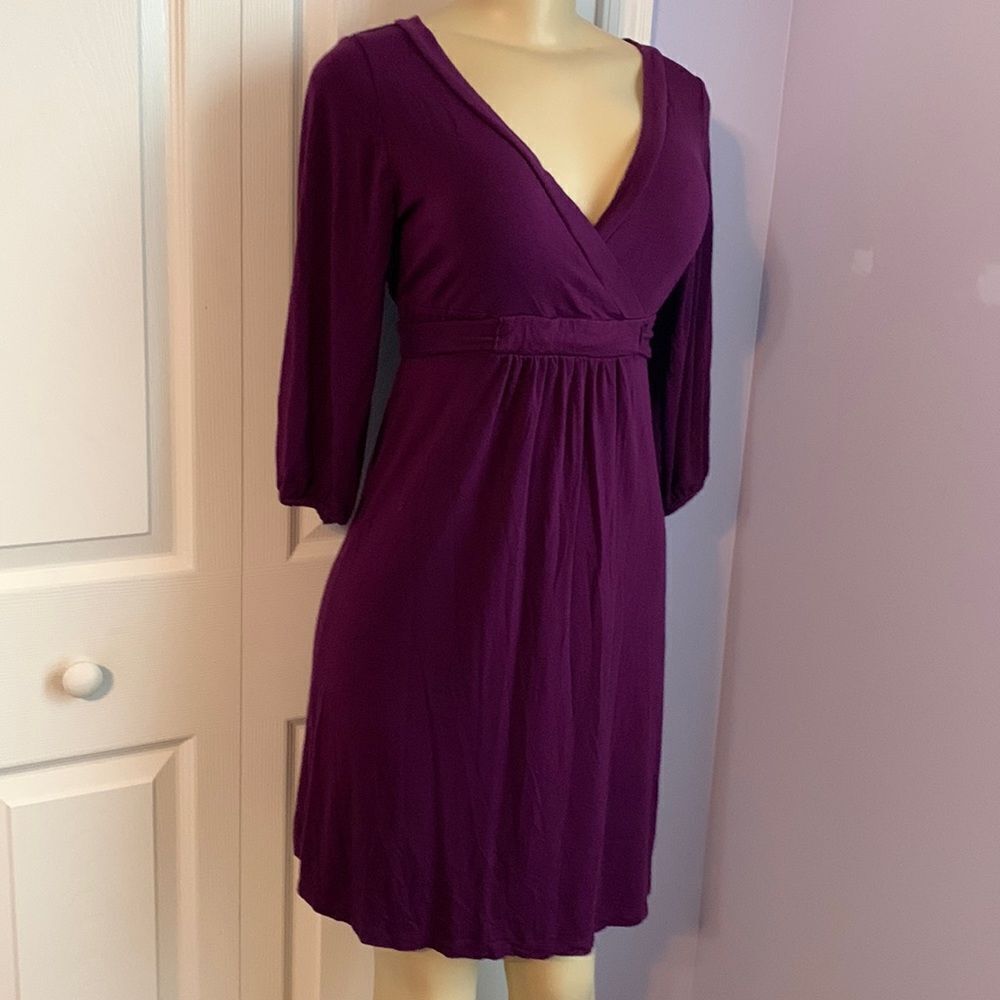Old Navy Maternity Wrap Top Empire Waist 3/4 Sleeves Dress